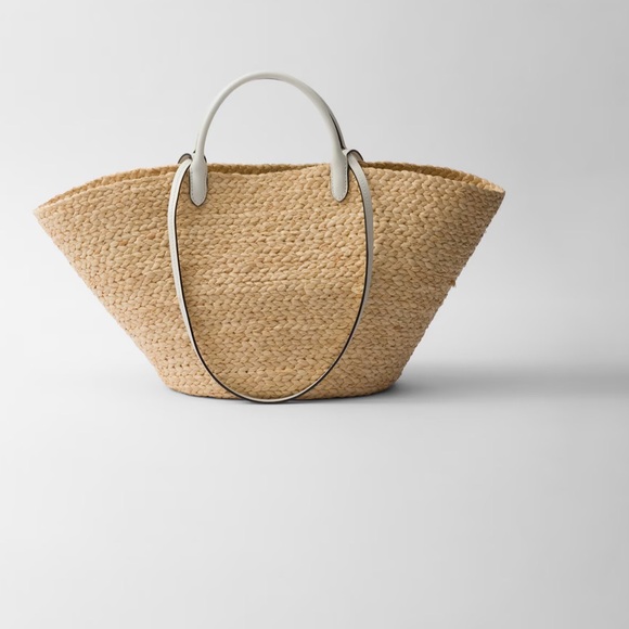 Prada Large raffia and leather shopping bag BRAND NEW!!! - Picture 3 of 6